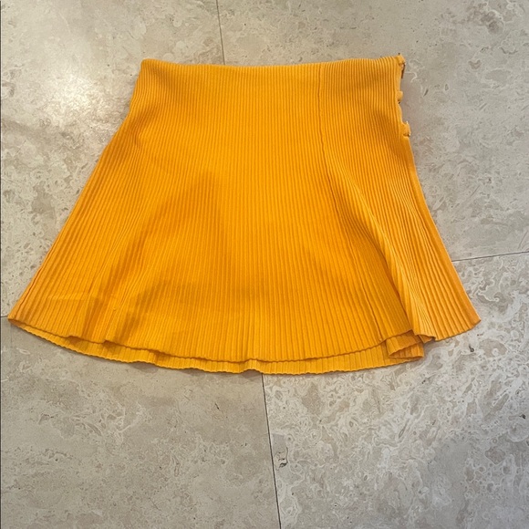 Sandro Vibrant Orange Mini Skirt with Buckle Accents - Picture 3 of 4
